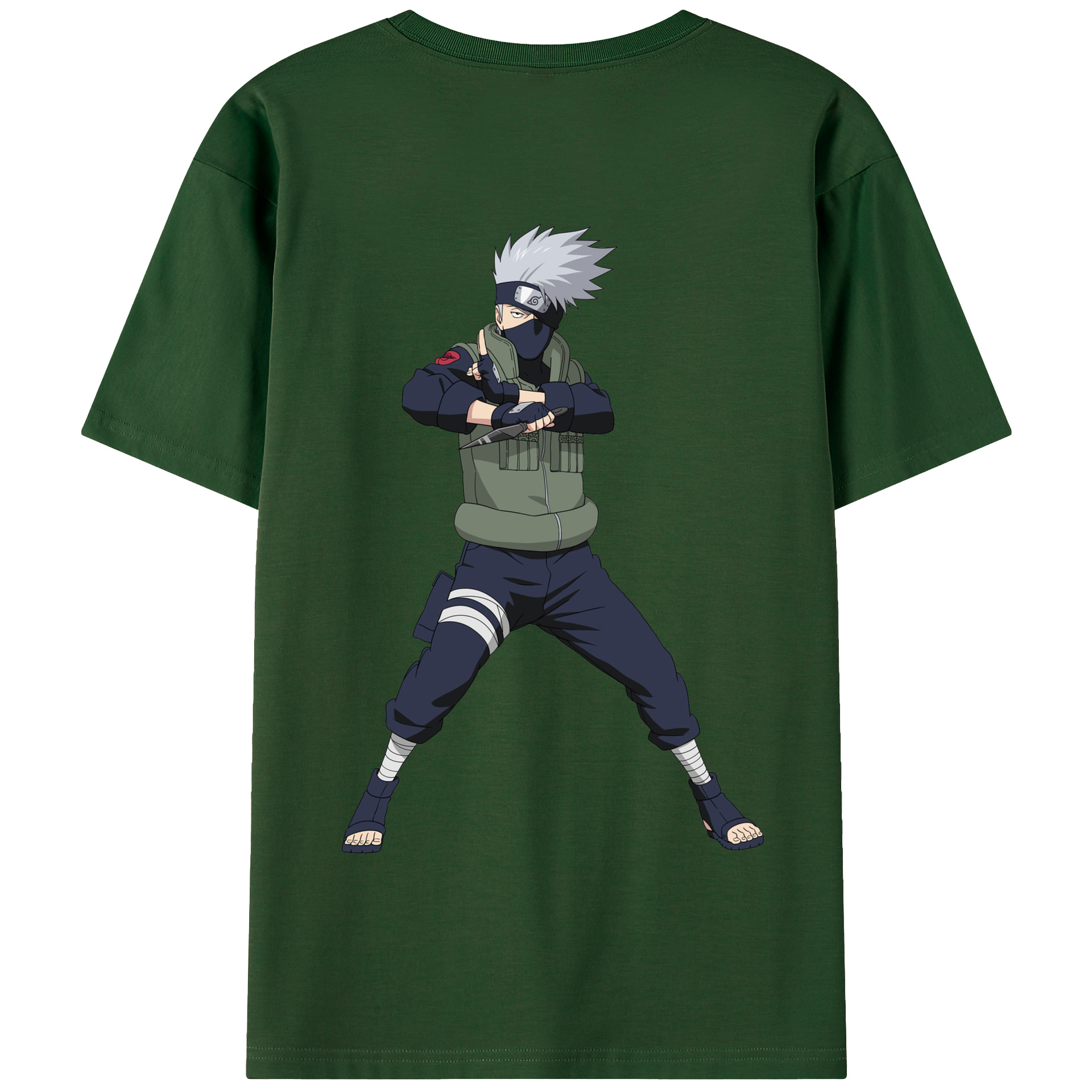 （画像用） NARUTO -ナルト- はたけ カカシ Hatake Kakashi 綿100％半袖Tシャツ（背面プリント）